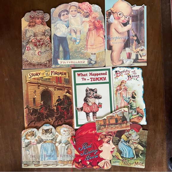 Illustrated Children's Books - Lot of 10 - Antique Reproductions - Die Cut Paper - Picture 2 of 8